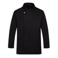 thumbnail image 1 of Nokdvo Chef Jacket Men Plus Size Button Closure Breathable Long Sleeve Jackets Spring Summer Relaxed Fit Uniform with Pocket,Black M, 1 of 4