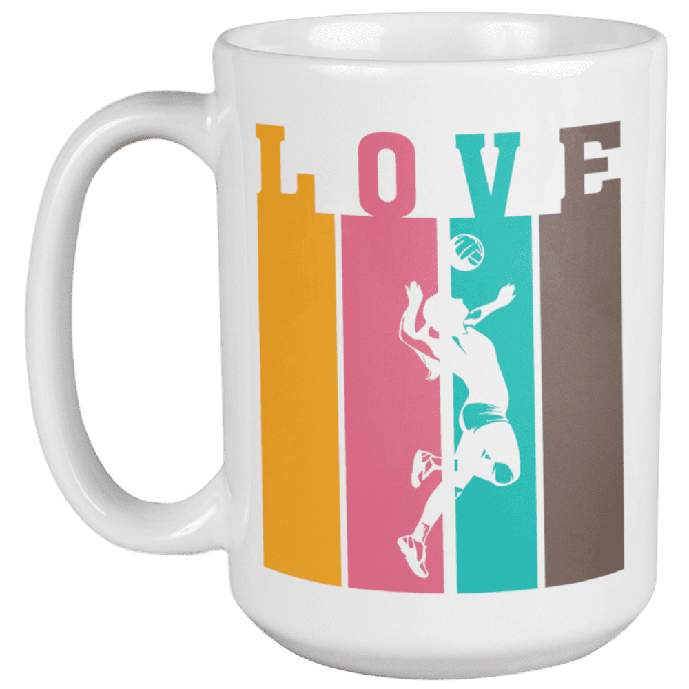 Love Volleyball. Cute Sports Coffee & Tea Mug For Athlete, Trainer ...