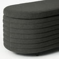 thumbnail image 6 of WestinTrends 42" Wide Mid-Century Modern Upholstered Teddy Sherpa Tufted Oval Storage Ottoman Bench, Charcoal Gray, 6 of 7