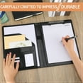 thumbnail image 5 of sixwipe Padfolio Clipboard Folder, Faux Leather Storage Clipboard with Cover for Legal Pad Holder Letter Size A4 Writing Pad for Business School Office Conference Notepad Clip Boards, 5 of 7