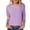 Purple, variant on Yuanlong Women's T Shirts O-Neck Elbow-Length Summer Tees Solid Color Soft Loose Fit Classic Versatile Holiday Tee Tops
