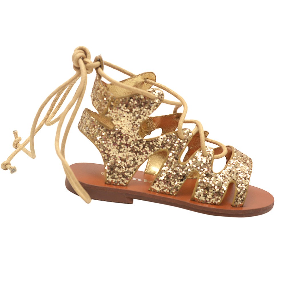 girls gold gladiator sandals