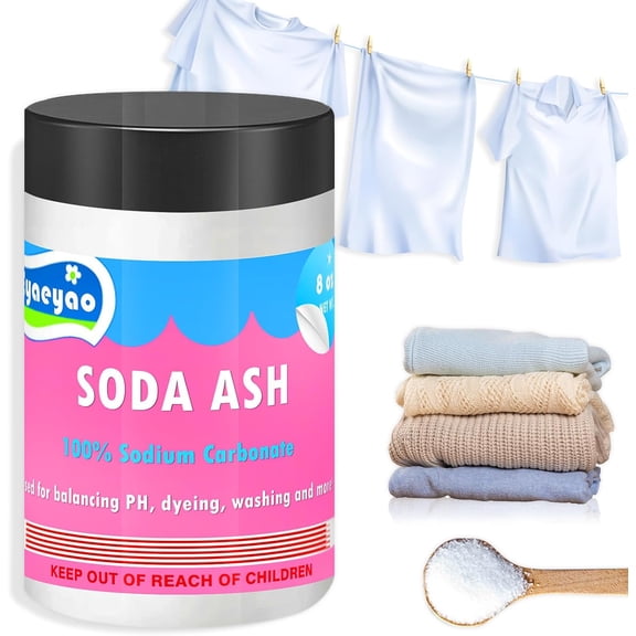 EYAEYAO 32 oz Natural Sodium Carbonate - Washing Soda Ash for Laundry Boost, Stain Removal & Water Softening