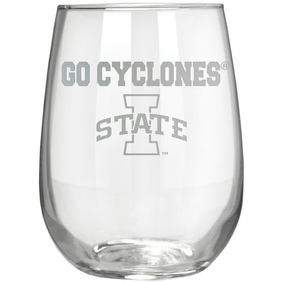 Iowa State Cyclones Etched 17oz. Rally Cry Stemless Wine Glass