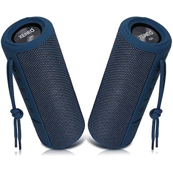 wonima11 X21 Dual Portable Bluetooth Wireless Speakers Waterproof for Booming Stereo with FM Radio, Micro SD Card, IPX6, 30W for Outdoor, Home, Office, Party and Travel (Pack 2 Blue)…