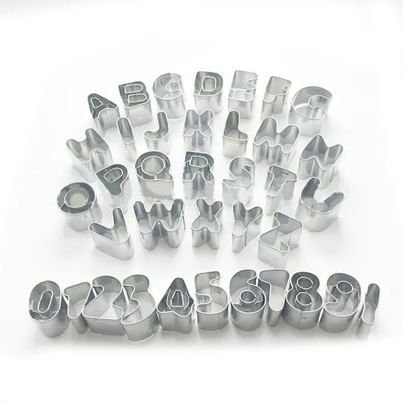 37 Pieces Number Letter Cookie Cutter Stainless Steel Baking Utensil Kitchen
