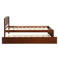 thumbnail image 4 of Hassch Wood Platform Bed Twin Size with Trundle Bed, Walnut, 4 of 10