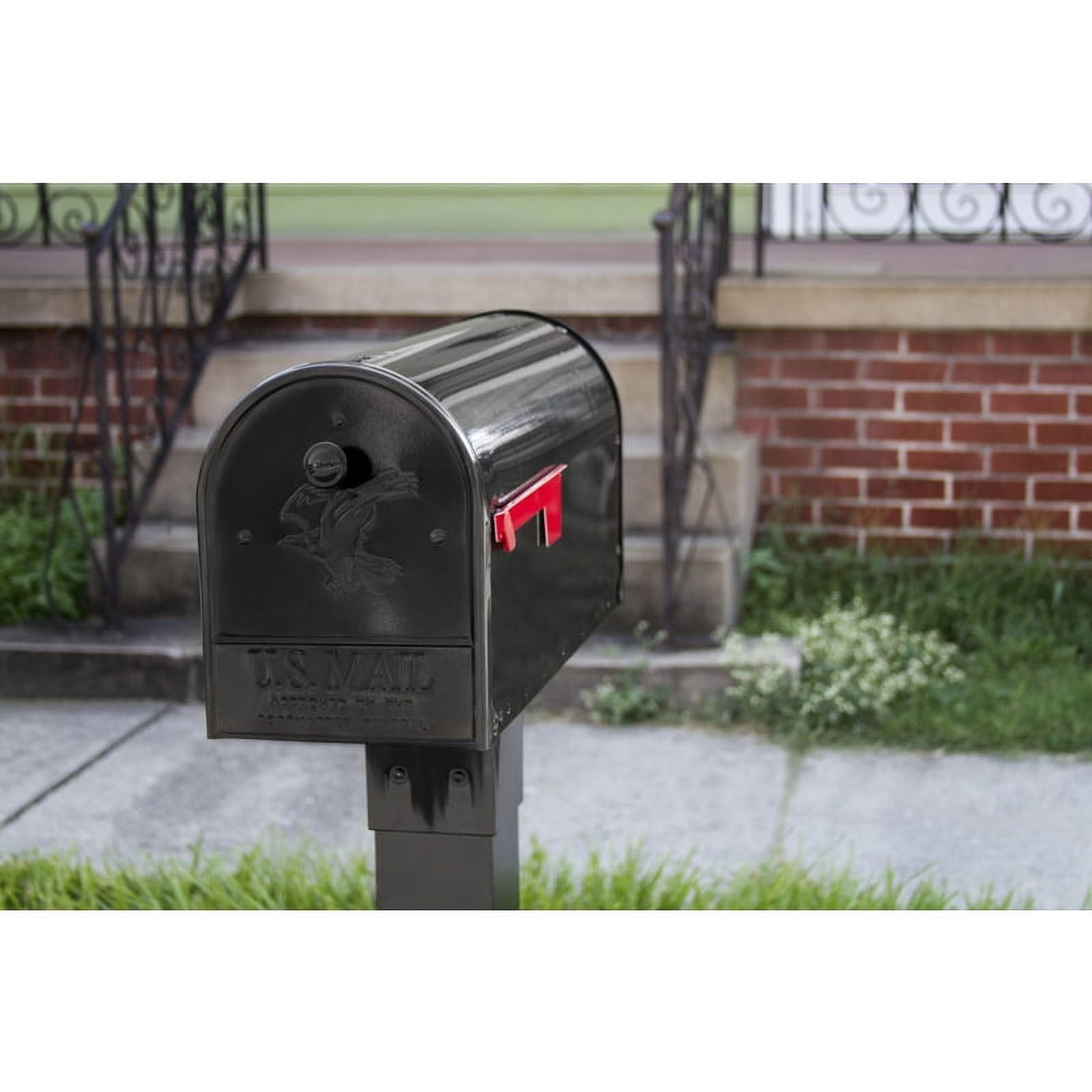 Gibraltar Mailboxes Outback Double Door, Large, Steel, Post Mount Mailbox, Black, OM160B01