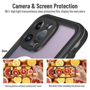 Waterproof Case for iPhone 14 Pro Max Magnetic Compatible with Wireless Charging Shockproof Protective Cover with Screen Protector (6.7 Black)