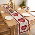 thumbnail image 3 of Red Valentine's Day Table Runner 108 Inches Long Farmhouse Dress Scarves, Love Heart Roses Romantic Rustic Dining Tablerunner for Coffee Table/Kitchen Island/Party Décor, 13" x 108", 3 of 8