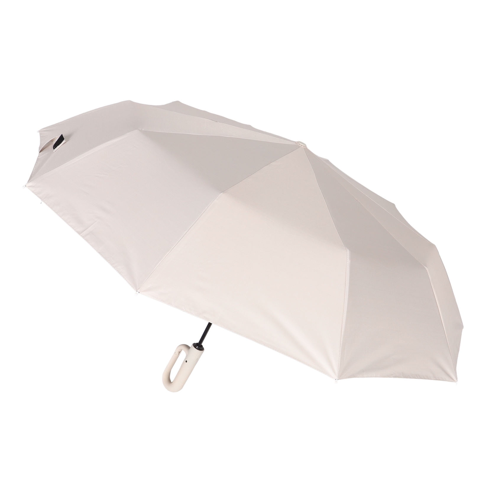 WASHWEPE Folding Umbrellas For Rain Beige Painted Steel 1Pack 41.7X41.7X28In