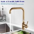 thumbnail image 4 of Matte Kitchen Faucet, Kitchen Mixer Tap with 360° Swivel Spout, Brass, Brass Color, 4 of 5
