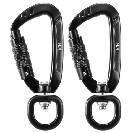 2pcs Swivel Carabiner Clip 360&deg; Rotatable Spinner Carabiner Small Auto Locking Carabiner 4KN