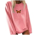 thumbnail image 2 of Women's Fashion Solid Color Butterfly Print Sweater Long Sleeves, 2 of 3