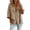 #282-Khaki, variant on Craaazy Ladies Fashion 3/4 Sleeve Topss, V Neck Button Down Casual Shirt, Loose Fit Comfy Blouse for Everyday Outfits Gifts