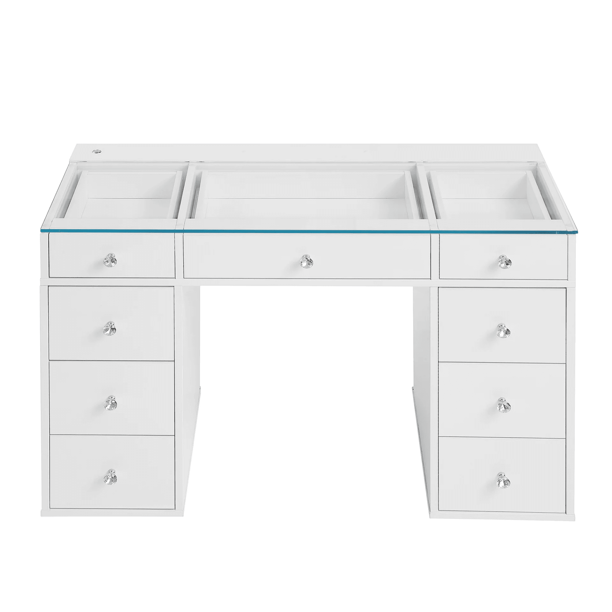 Impressions Vanity SlayStation Kids Vanity Table with Integrated LED Strip Light Tabletop (White)