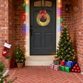 thumbnail image 4 of LED Christmas Wreath with Warm Lights Battery Operated Glowing Hanging Wreath for Front Door Wall Indoor Outdoor Holiday Xmas Decorations Home Festive Decor, 4 of 5