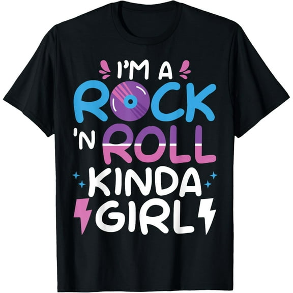 Exquisite and comfortable-I'm A Rock N Roll Kinda Girl 80s Rocker Rock Music T-Shirt