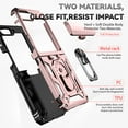 thumbnail image 4 of Dteck for Samsung Galaxy Z Flip 7 FE / Z Flip 6 Case with Ring Holder Kickstand, Hinge Protection Heavy Duty Shockproof Rugged Protective Phone Cover,Rosegold, 4 of 8