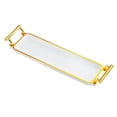 thumbnail image 2 of Bandeja para servir, organizador de baño rectangular con asas, bandeja para servir tazas de café, almacenamiento de joyas para hotel, salón de belleza blanca, 2 of 8