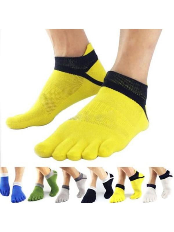 VICOODA Men's Cotton 5 Finger Toe Socks Running No Show Breathable ...