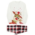 thumbnail image 4 of Gureui Christmas Matching Family Pajamas Set,Long Sleeve Cute Cartoon Deer Print Tops + Plaid Pants Sleepwear Set for Winter Holiday, 4 of 6