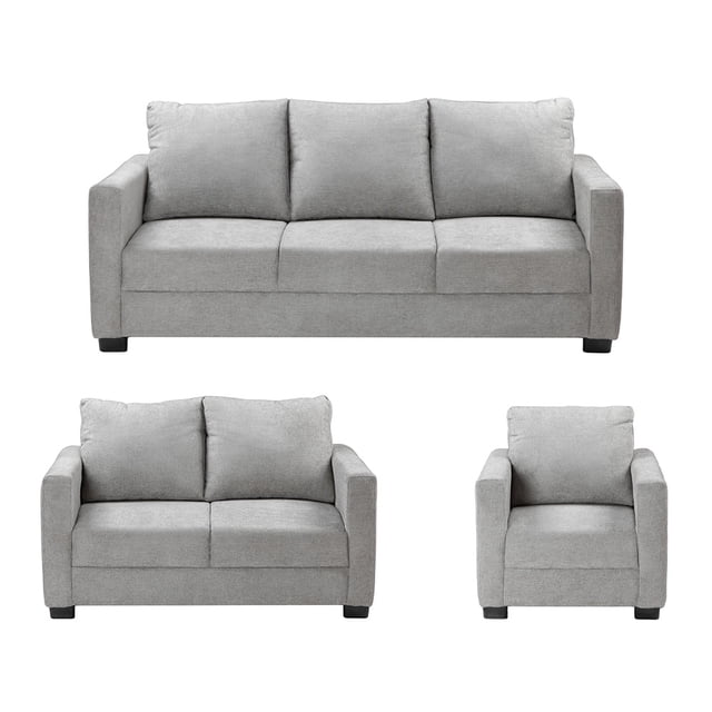 Sala 3-2-1 Dicasa Gales (Sofá, Love Seat y Sillón) Gris para Sala