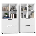 thumbnail image 1 of Costway 2PCS 51" 5-Tier 4-Cube Bookcase with 2 Drawers for Living Room, Study, Home Office White, 1 of 9
