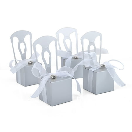 Favor Boxes Place Card Holders Aspire 100 PCS Wedding Favor Boxes Place Card Holders Chair Party Favor Candy Box Small Gift Boxes ()