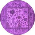 thumbnail image 1 of Ahgly Company Indoor Round Oriental Purple Industrial Area Rugs, 5' Round, 1 of 4