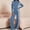 Blue, variant on Josdec Women's 2‑Piece Tracksuit Set, Color‑Block Striped Zip‑Up Stand Collar Long Sleeve Top and Elastic Waist Wide‑Leg Pants, Casual Sport Outfit, S‑2XL