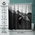 thumbnail image 4 of Sea Turtle Shower Curtain Black and White Beach Theme Nautical Ocean Cute Animal Kids Bathroom Decor Sets with Hooks Waterproof Washable 72Wx72H Grey, 4 of 6