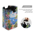 thumbnail image 3 of Yayeee Freestanding Laundry Hamper with Handle Collapsible Large Storage Basket for Clothes, Pink Floral Window, 3 of 7