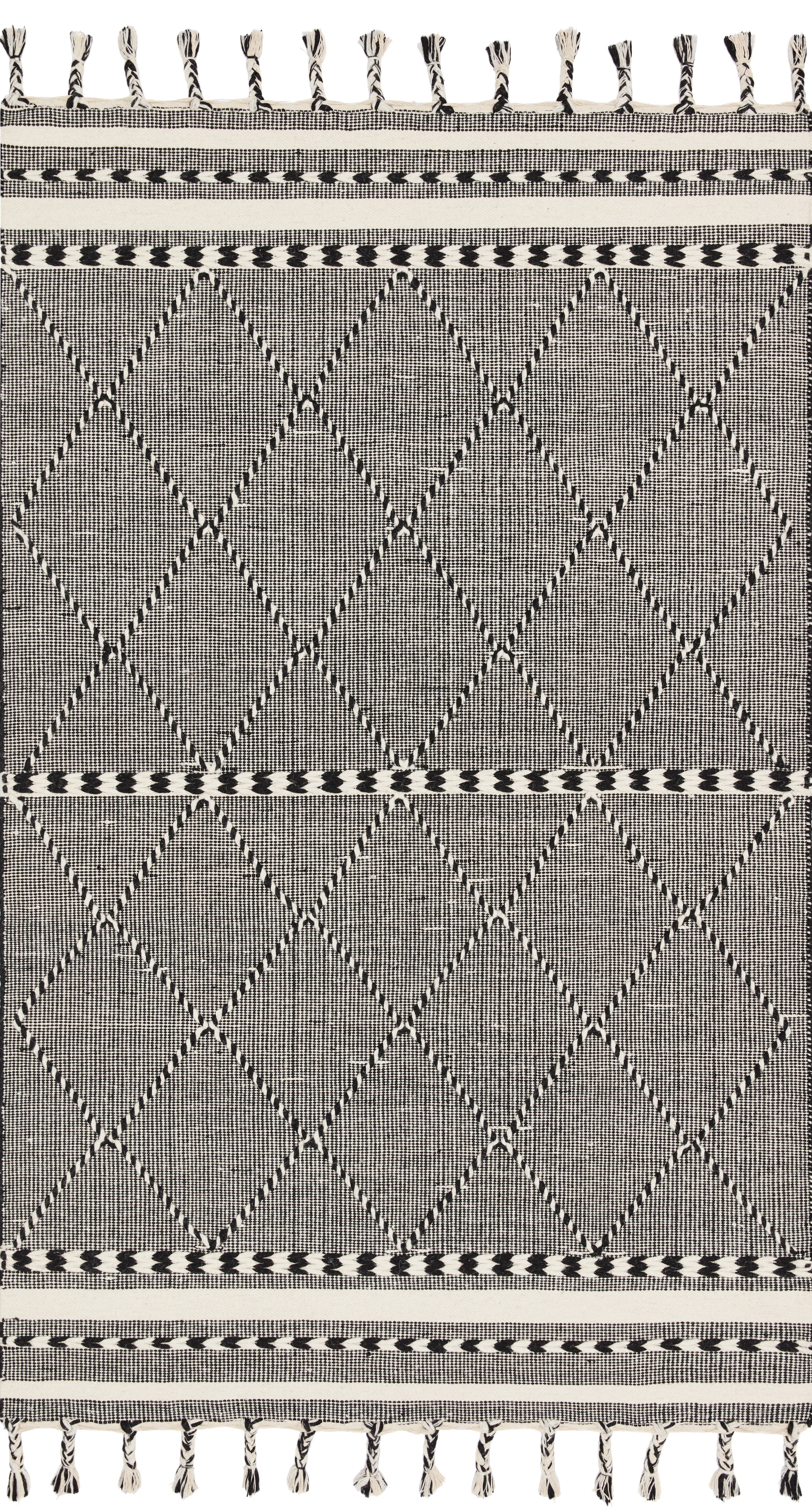 Loloi Sawyer SAW-01 Black Geometric Area Rug 7'-6" x 9'-6"