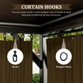 thumbnail image 6 of Pakunoda 10' X 13' Gazebo Universal Replacement Privacy 4-Panel Curtains, Waterproof Outdoor Curtains Chococlate Sidewall with Zipper for Patio Garden Backyard, Curtain Only, 6 of 8