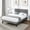 Dark Gray, variant on VECELO Queen Bed Frame, Upholstered Queen Size Platform Bed Frame with Adjustable Headboard, Strong Wood Slat Support, No Box Spring Needed, Dark Gray