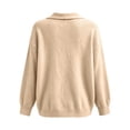 thumbnail image 5 of HCYSFG Womens Oversized Bow Tie Sweater Cowl Neck Long Sleeve Relaxed Fit Solid Color Fall Pullover Casual Everyday Wear Knit Tops, 5 of 5