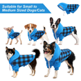 thumbnail image 7 of QBLEEV Etra Warm Fleece Lined Dog Coat for Small Medium Dogs, British Style Plaid Dog Hoodie with Leash Hole for Cold Weather/Winter/Christmas Dog Apparel Blue，M, 7 of 7