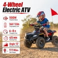 thumbnail image 3 of 36V Electric Four Wheeler,IVFJFV 500W Four Wheel with Disc Brake Off-Road Ride On Vehicle, Dual Speed Lock &Dual Speed 10mph Low /15mph High All Terrain Ride On Vehicle for Teen Riders,RED, 3 of 9