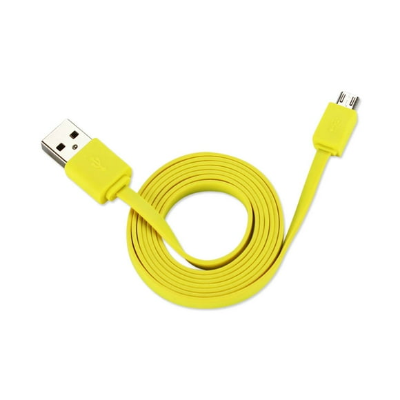 REIKO TANGLE FREE MICRO USB DATA CABLE 3.3FT IN YELLOW