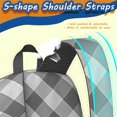 thumbnail image 5 of Gray and White Checkered Pattern 17" School Backpacks for Teens,Waterproof Oxford Fabric,S-Shape Padded Straps for School,Travel,Hiking,Camping, 5 of 6