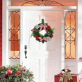 thumbnail image 2 of 12 Inch Artificial Pine Leaf Christmas Front Door Wreath, Pre-Decorated Holiday Wreath with Balls, Bows & Berry Clusters, Indoor & Covered Porch Entryway Christmas Hanging Decor, 1 Pc, 2 of 6