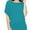 Teal, variant on Women's Dolman Top Boat Neck Comfortable Short Sleeve Solid Gentle Tees Casual T Shirt with Side Shirring Detail