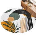 thumbnail image 2 of Round Area Rugs 7Ft, Boho Middle Century Non-Slip Washable Circle Rugs Carpet, Abstract Orange Geometric Botanical Indoor Outdoor Rug Floor Mats Throw Runner for Bedroom Living Room Bathroom, 2 of 8