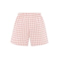 thumbnail image 4 of Doomiva Kids Girls Gingham Plaid Shorts Elastic Waist Wide Leg Mini  Casual Summer Shorts Pants Bottoms Pink 140, 4 of 6