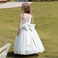 thumbnail image 4 of Vividxx Dress For Girls Flower Girls Satin Pageant Dress For Wedding Kids Pearls Prom Gowns With Bow Knot 9-10 Year, 4 of 6
