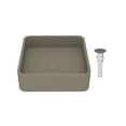 thumbnail image 2 of CASAINC Concrete Oval Bathroom Vessel Sink Black Earth with Matching Drainer, 2 of 9