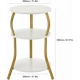 thumbnail image 2 of ZEXVIDA Vintage Round Side Table, 3-Tier Slim Waist End Table with Storage Shelf, Tea Table Beside Sofa or Bed, Corner Coffee Table Nightstand for Living Room Bedroom Small Spaces,White+gold, 2 of 9