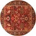 thumbnail image 1 of Ahgly Company Indoor Round Oriental Orange Industrial Area Rugs, 3' Round, 1 of 4