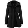 thumbnail image 2 of Wantdo Women's Short Hooded Rain Coat Windproof Waterproof Lightweight Ski Jacket Casual Jacket for Camping Black M, 2 of 9
